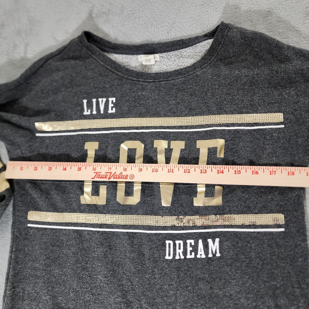 Live Love Dream Top Women's Size Small Gray with Metallic Gold Accents - Picture 6 of 8
